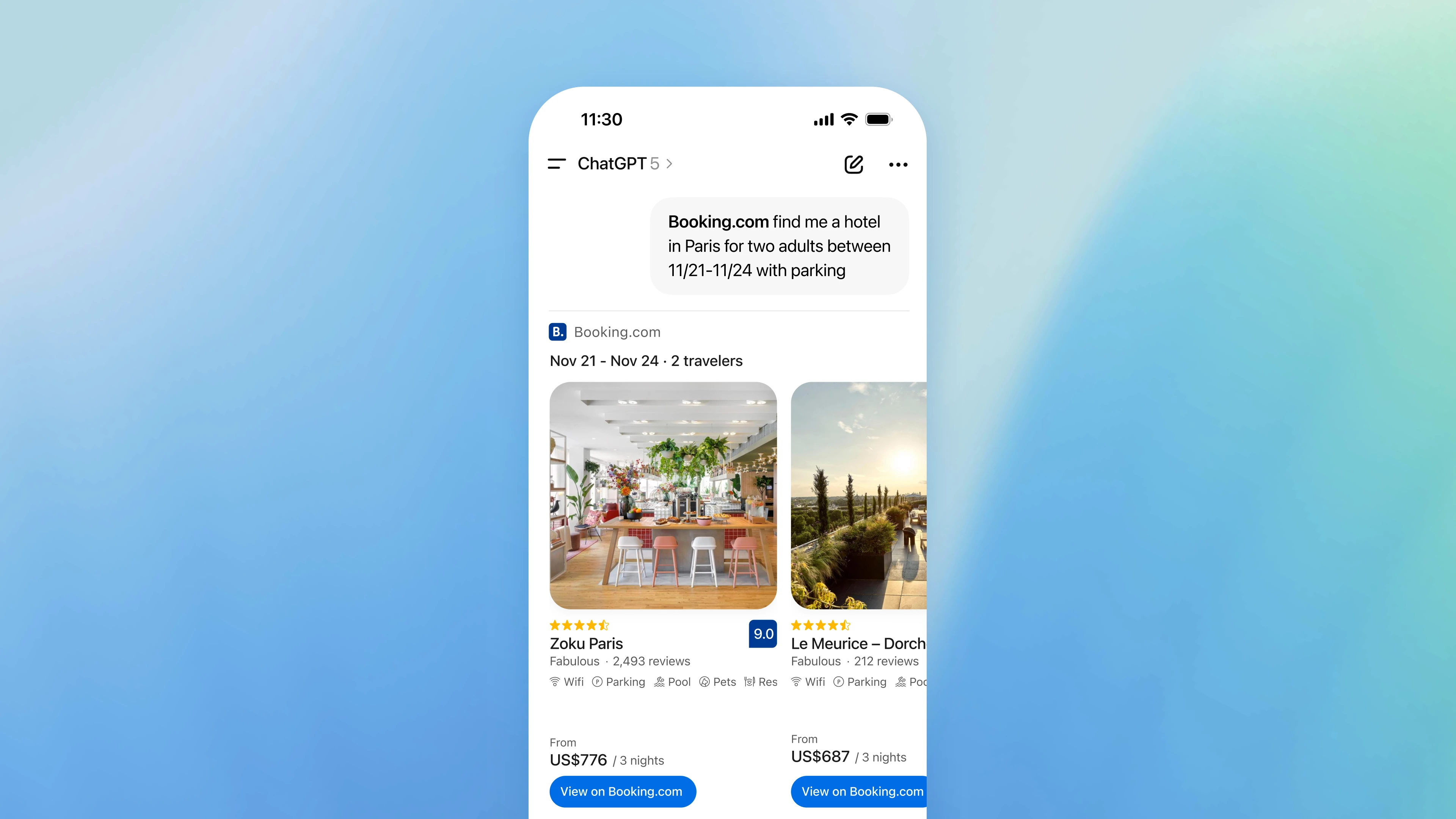 Booking.com in ChatGPT