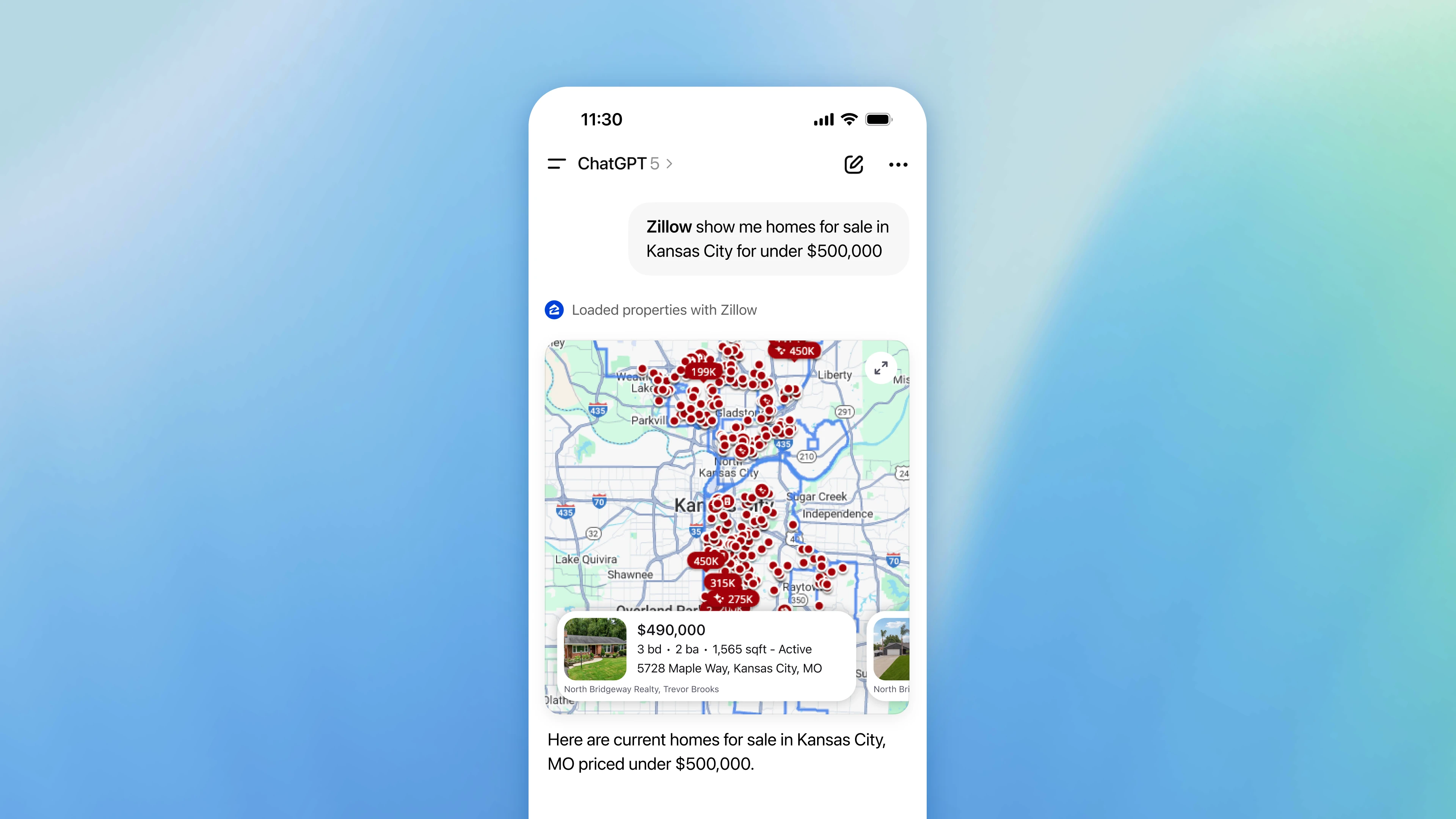 Zillow in ChatGPT